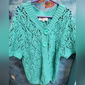 Baby blue short sleeve cardigan